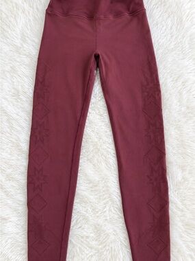 CALIA by Carrie Underwood Burgundy Star Laser Cut Leggings